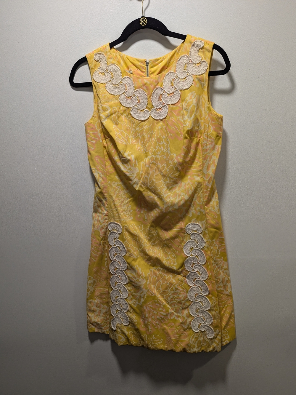 Shifts International Miami Vintage 60s Yellow Cotton Sheath Dress Deadstock